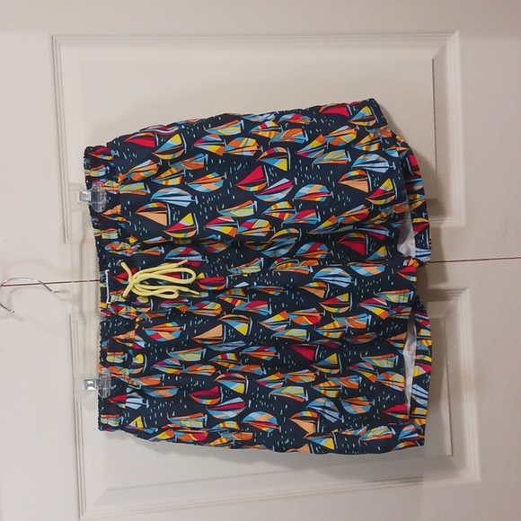Club Room Other - Club Room lined swim trunks - L - navy blue with sailboat print